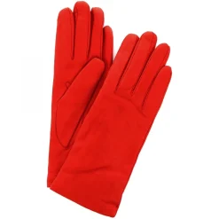Guanti Classici Da Donna Fatti A Mano In Nappa Rossa Foderati In Cashmere