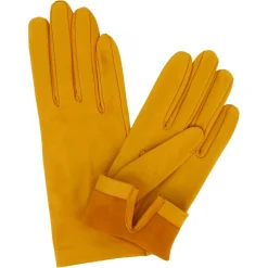 Guanti Classici Da Donna Fatti A Mano In Nappa Giallo Ocra