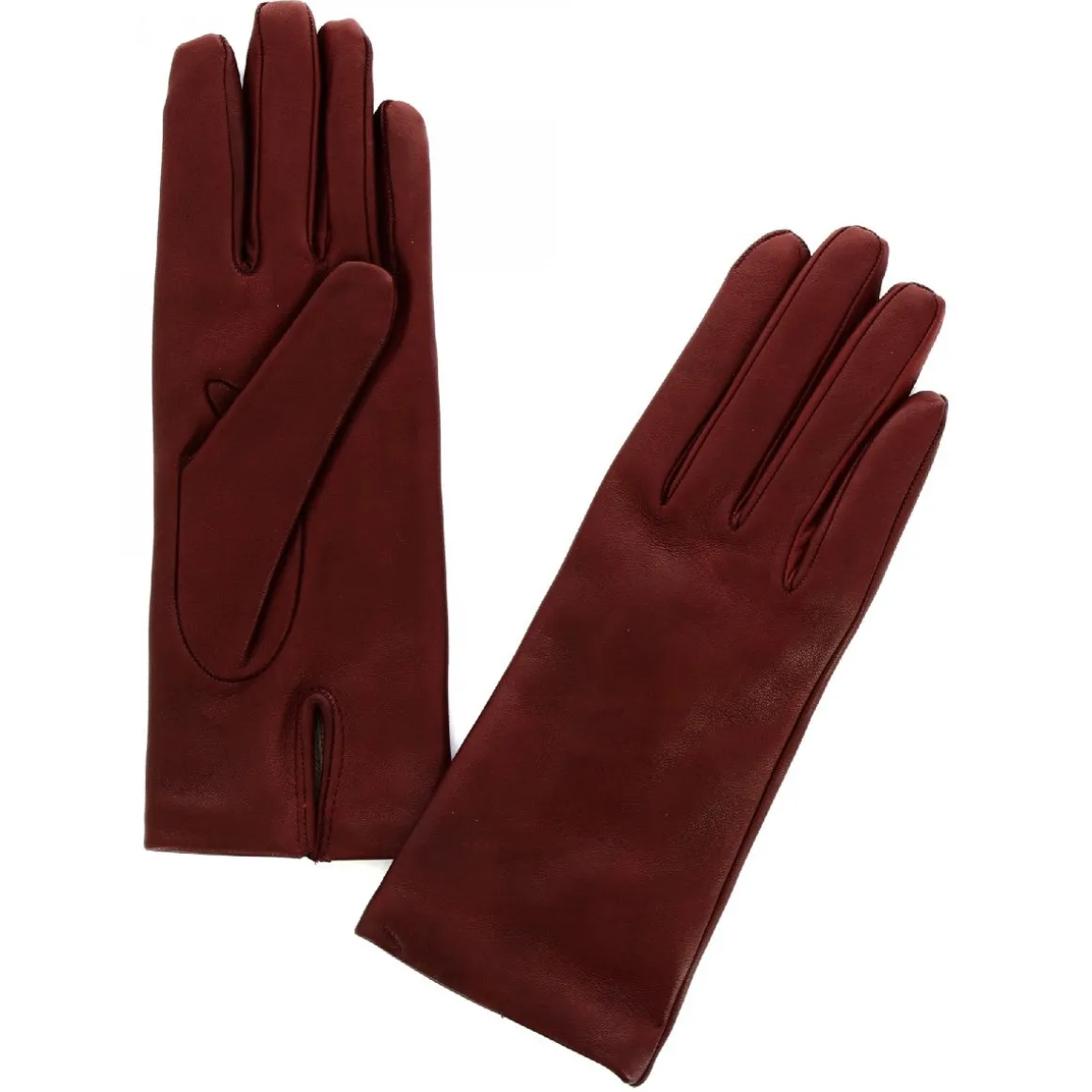 Guanti Da Donna Classici Fatti A Mano In Nappa Bordeaux Foderati In Cashmere