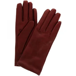 Guanti Da Donna Classici Fatti A Mano In Nappa Bordeaux Foderati In Cashmere