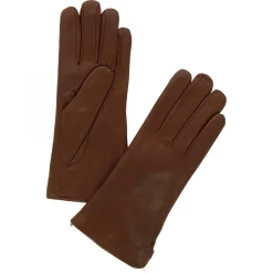 Guanti Da Donna Fatti A Mano In Nappa Marrone Con Pelliccia