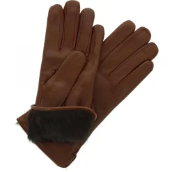 Guanti Da Donna Fatti A Mano In Nappa Marrone Con Pelliccia