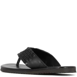 Infradito Da Uomo In Pelle Intrecciata Colore Nero Fatto A Mano