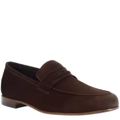 Mocassini Slip-on Da Uomo Fatti A Mano In Pelle Di Camoscio Testa Di Moro