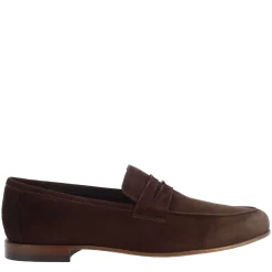 Mocassini Slip-on Da Uomo Fatti A Mano In Pelle Di Camoscio Testa Di Moro