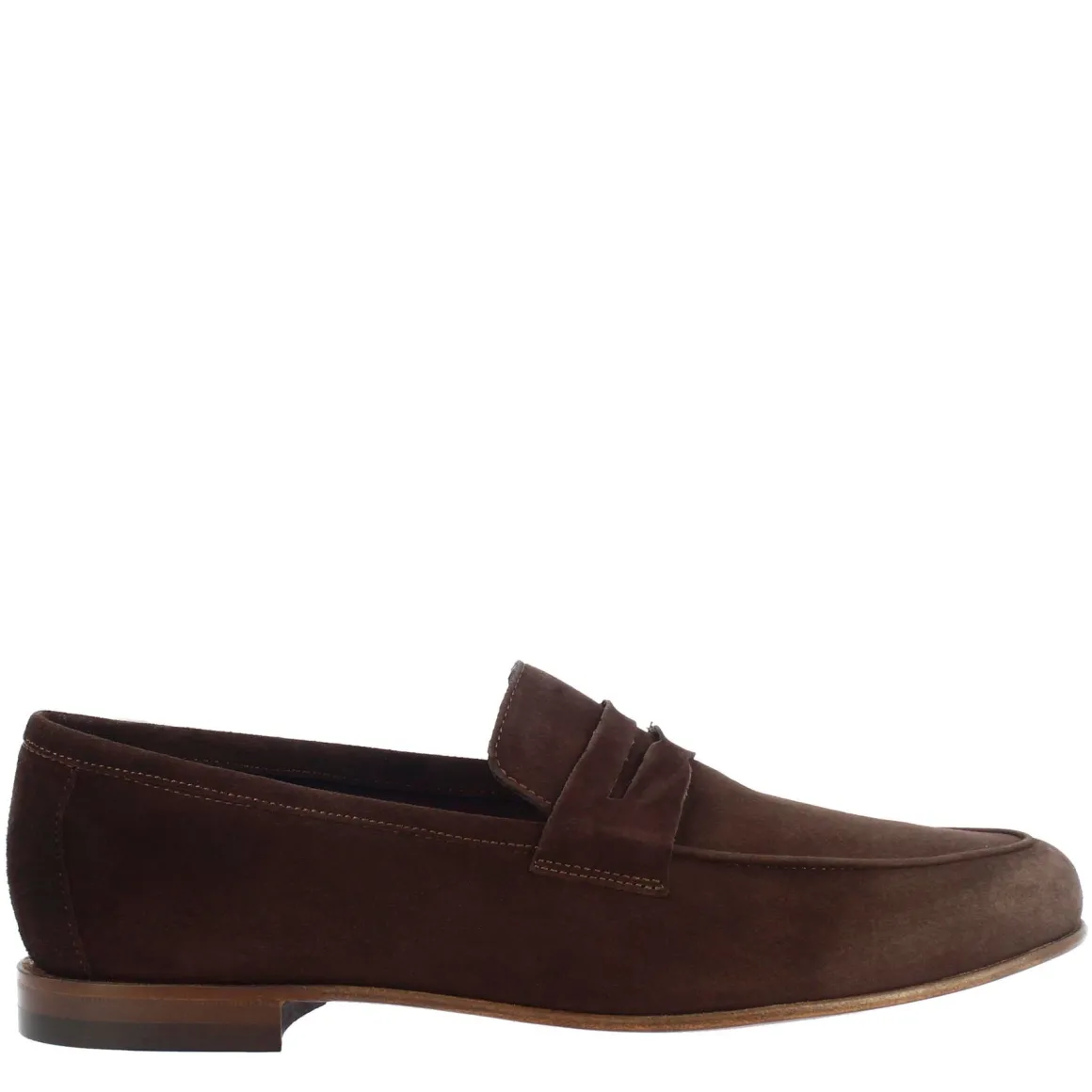 Mocassini Slip-on Da Uomo Fatti A Mano In Pelle Di Camoscio Testa Di Moro