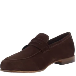 Mocassini Slip-on Da Uomo Fatti A Mano In Pelle Di Camoscio Testa Di Moro