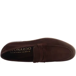 Mocassini Slip-on Da Uomo Fatti A Mano In Pelle Di Camoscio Testa Di Moro