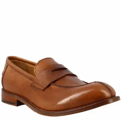 Mocassino Beige Vintage Elegante Da Uomo In Pelle Liscia