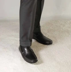 Mocassino Casual Da Uomo In Pelle Colore Nero Con Suola Con Gommini