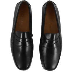 Mocassino Casual Da Uomo In Pelle Colore Nero Con Suola Con Gommini