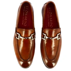 Mocassino Classico Con Morsetto Da Uomo In Pelle Colore Marrone