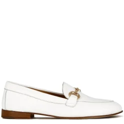 Mocassino Classico Da Donna Con Morsetto In Pelle Colore Bianco