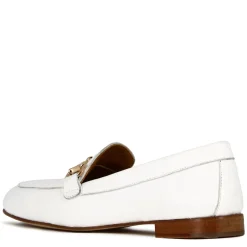 Mocassino Classico Da Donna Con Morsetto In Pelle Colore Bianco