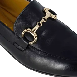 Mocassino Classico Da Donna Con Morsetto In Pelle Colore Blu Scuro