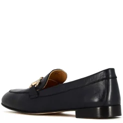Mocassino Classico Da Donna Con Morsetto In Pelle Colore Blu Scuro