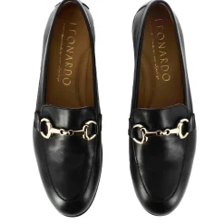 Mocassino Classico Da Donna Con Morsetto In Pelle Colore Nero