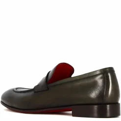 Mocassino Classico Da Uomo In Pelle Colore Verde Scuro