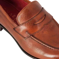Mocassino Classico Da Uomo In Pelle Colore Marrone Chiaro
