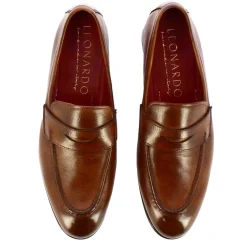 Mocassino Classico Da Uomo In Pelle Colore Marrone Chiaro