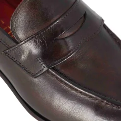 Mocassino Classico Da Uomo In Pelle Colore Marrone Scuro