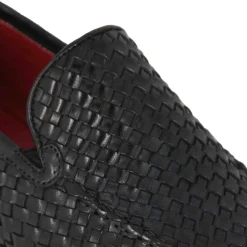 Mocassino Classico Da Uomo In Pelle Intrecciata Colore Blu