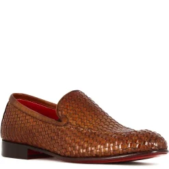 Mocassino Classico Da Uomo In Pelle Intrecciata Colore Marrone Chiaro