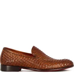 Mocassino Classico Da Uomo In Pelle Intrecciata Colore Marrone Chiaro