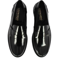 Mocassino Classico Da Uomo In Pelle Lucida Colore Nero