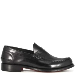 Mocassino College Con Bocca Di Leone Da Uomo In Pelle Colore Nero