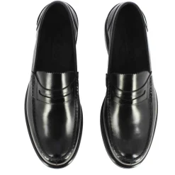 Mocassino College Con Bocca Di Leone Da Uomo In Pelle Colore Nero
