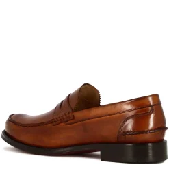 Mocassino College Con Bocca Di Leone Da Uomo In Pelle Colore Marrone