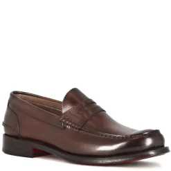 Mocassino College Con Bocca Di Leone Da Uomo In Pelle Colore Marrone Scuro