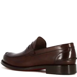 Mocassino College Con Bocca Di Leone Da Uomo In Pelle Colore Marrone Scuro