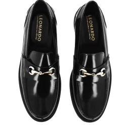 Mocassino Con Morsetto Da Uomo In Pelle Lucida Colore Nero