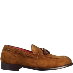 Mocassino Con Nappine Da Uomo In Pelle Scamosciata Colore Marrone Chiaro