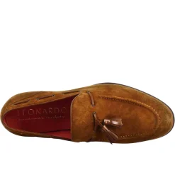 Mocassino Con Nappine Da Uomo In Pelle Scamosciata Colore Marrone Chiaro