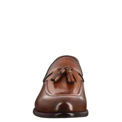 Mocassino Con Nappine Da Uomo In Pelle Colore Marrone Chiaro