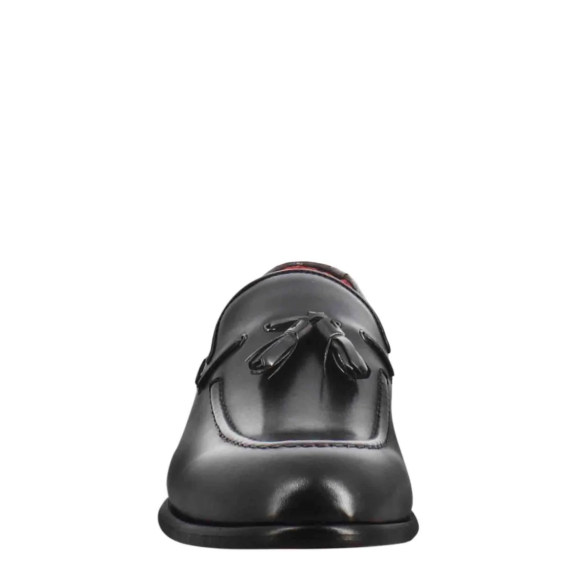Mocassino Con Nappine Da Uomo In Pelle Colore Nero