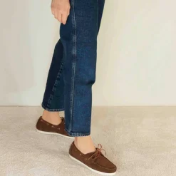 Mocassino Da Barca Da Donna In Camoscio Colore Marrone