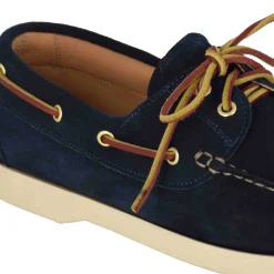 Mocassino Da Barca Da Uomo In Camoscio Colore Blu