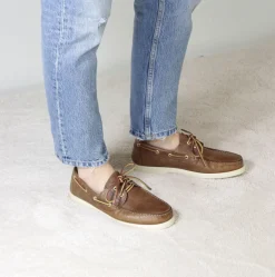 Mocassino Da Barca Da Uomo In Camoscio Colore Marrone Chiaro