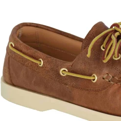 Mocassino Da Barca Da Uomo In Camoscio Colore Marrone Chiaro