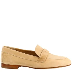 Mocassino Da Donna A Sacchetto In Camoscio Beige