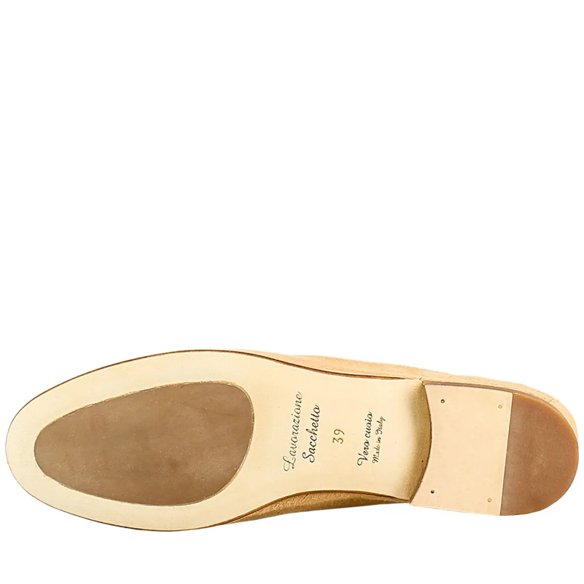 Mocassino Da Donna A Sacchetto In Camoscio Beige