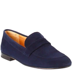 Mocassino Da Donna A Sacchetto In Camoscio Blu