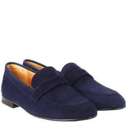 Mocassino Da Donna A Sacchetto In Camoscio Blu