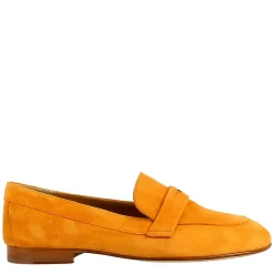 Mocassino Da Donna A Sacchetto In Camoscio Arancio