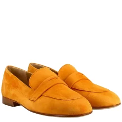 Mocassino Da Donna A Sacchetto In Camoscio Arancio
