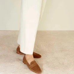 Mocassino Da Donna Classico In Pelle Scamosciata Colore Marrone Chiaro